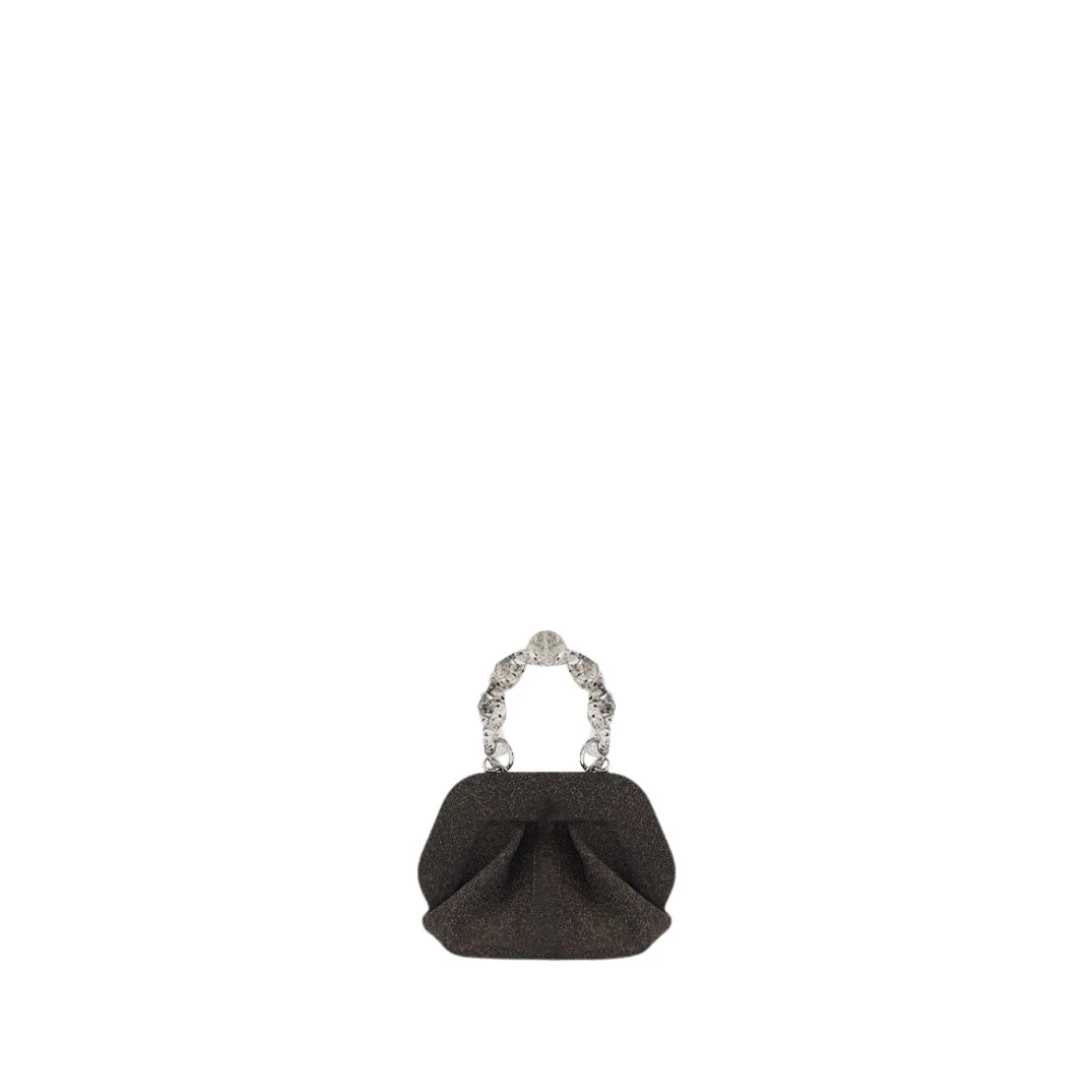 THEMOIRè Zwarte Kurk Clutch Tas Vegan Stof Black Dames