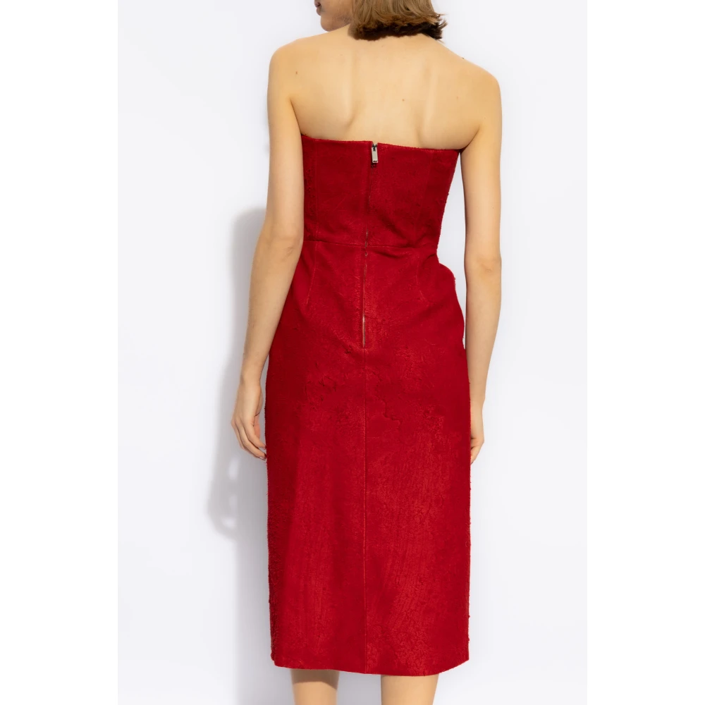 alexander mcqueen Leren jurk Red Dames