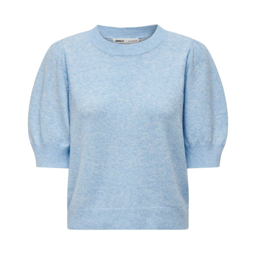 Only Korte Mouw Pullover Gebreide Top Blue Dames