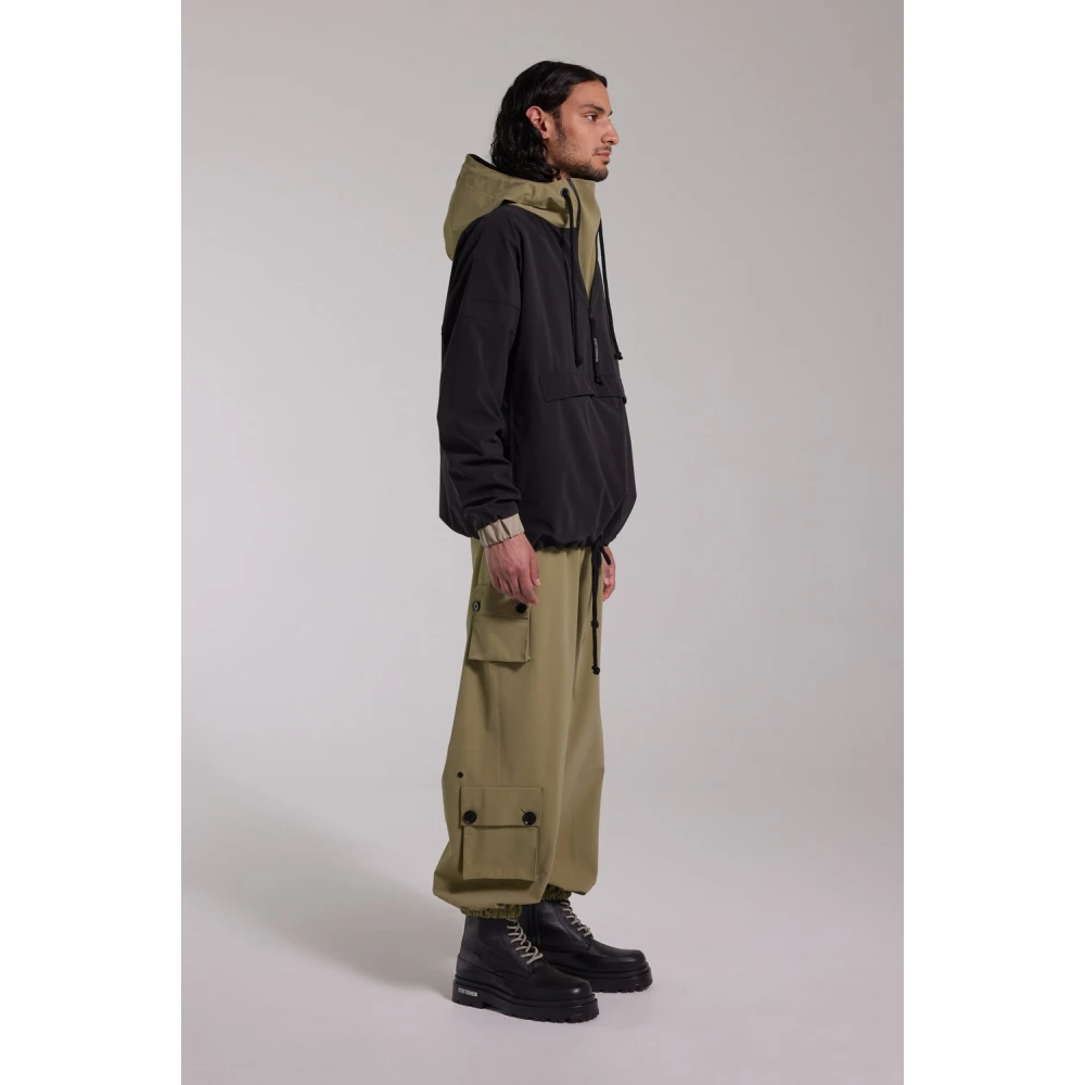 Stutterheim Waterdichte Matte Anorak met Kleurblokken Black Heren