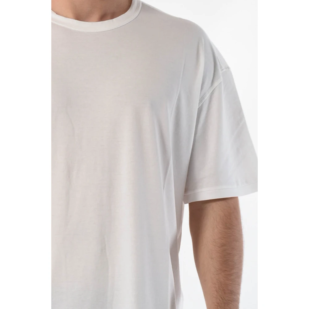 Ten C Katoenen T-shirt met ronde hals White Heren