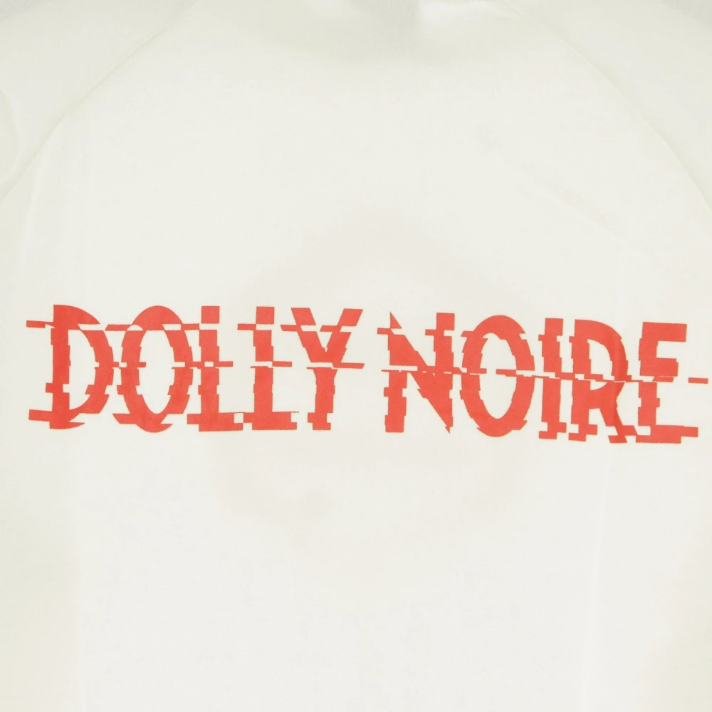 Dolly Noire Hexagon Heren Hoodie in Wit & Rood White Heren