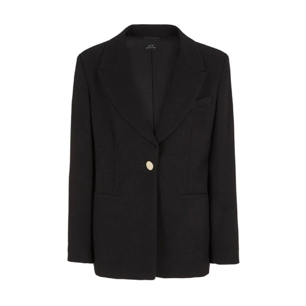 Armani Exchange Zwarte Jas Aw23 Black Dames