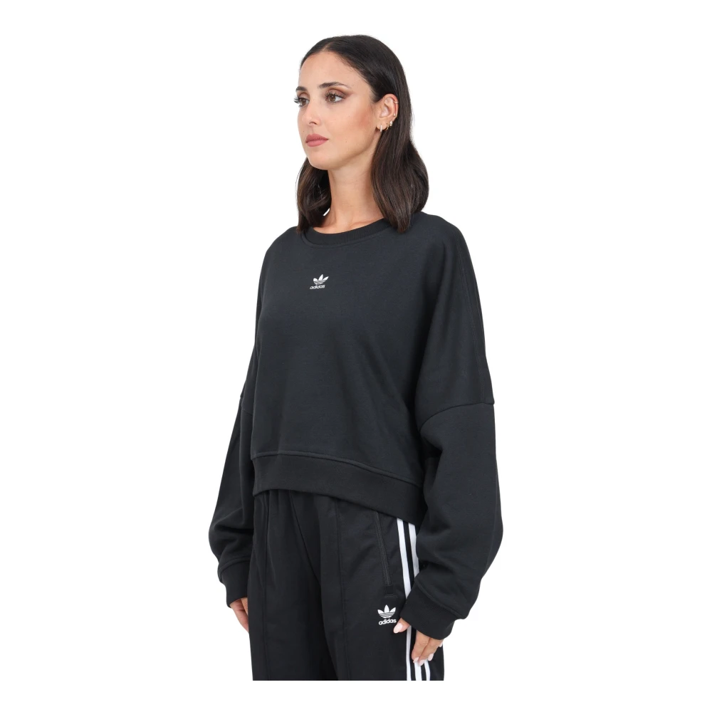 Adidas Originals Zwarte Essentials Crew Fleece Sweatshirt Black Dames