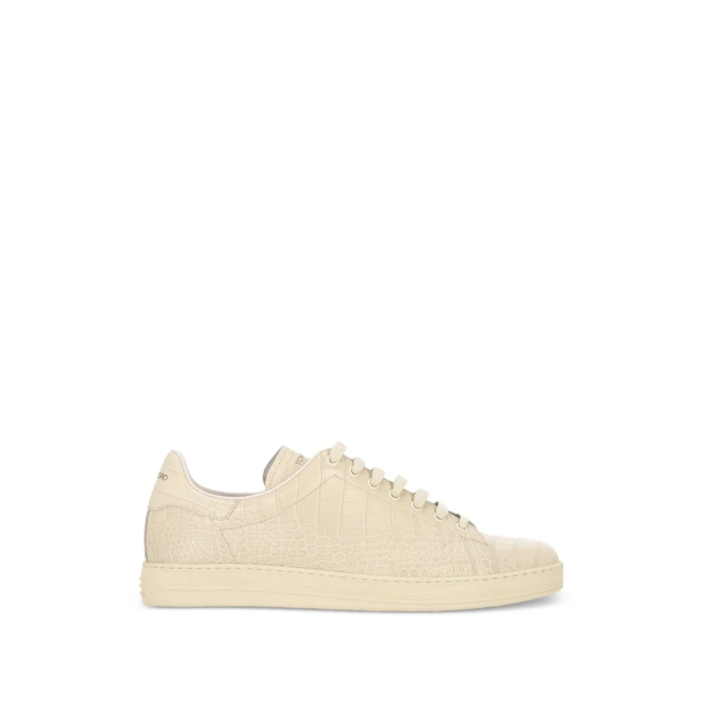 Tom Ford Sneakers Low Top Simil Cocodrilo Heren Schoenen Beige