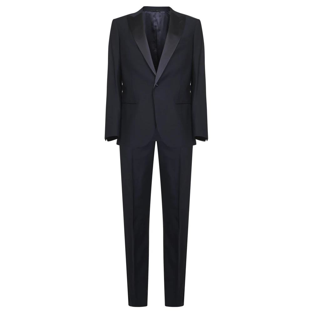 Giorgio Armani Men's Blue Single Breasted Suits, L, Icon Wool Suit Set