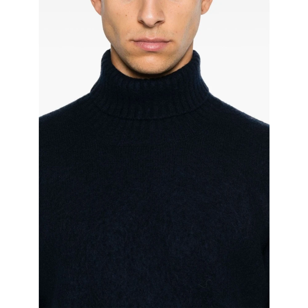 Drumohr Navy Blauw Wol Gebreide Trui Blue Heren