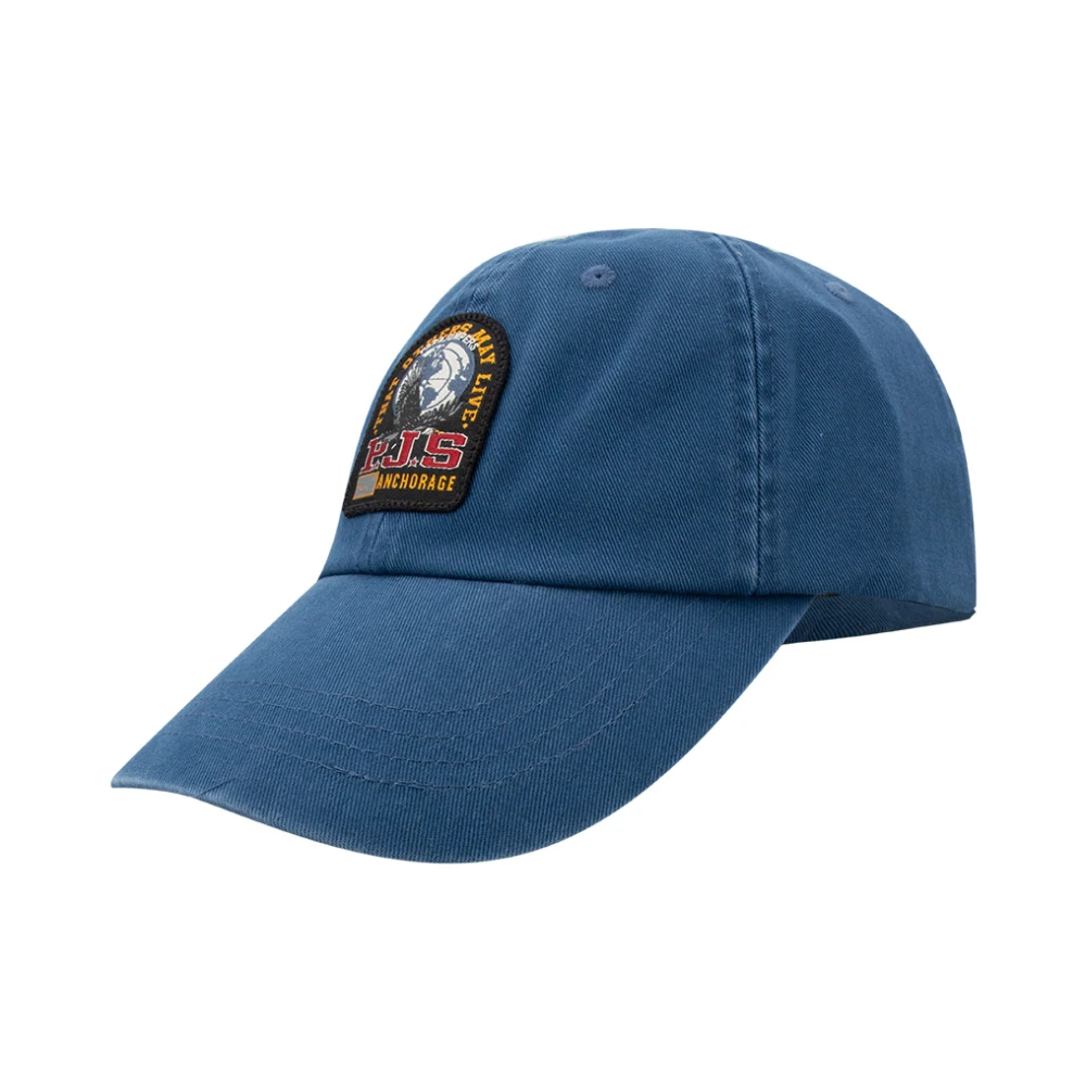 Parajumpers Katoenen Baseball Cap met Logo Applicatie Blue Heren