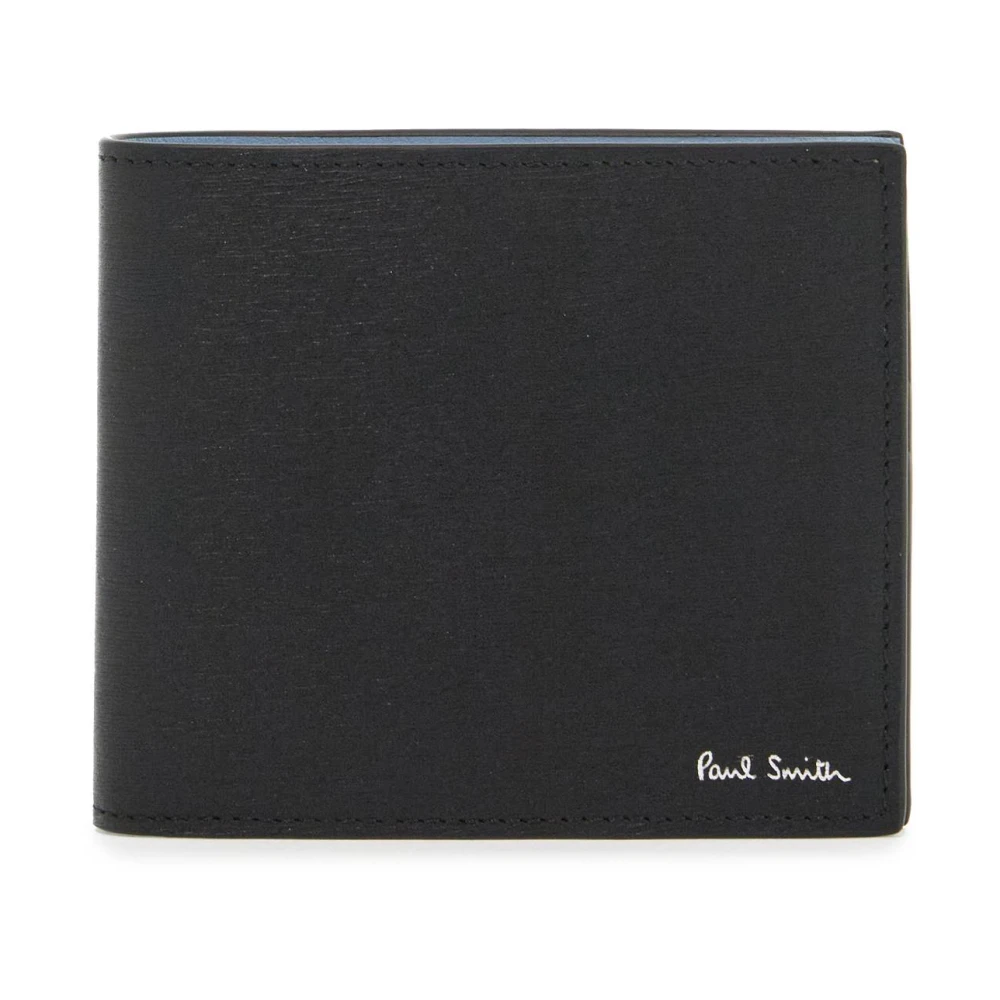 PS By Paul Smith Kleur Blok Lederen Bi-Fold Portemonnee Black Heren