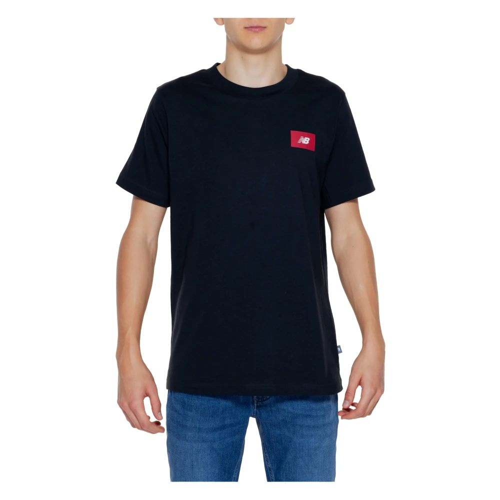 New Balance Essentials Logo Tee Crew Neck T-Shirt Black Heren