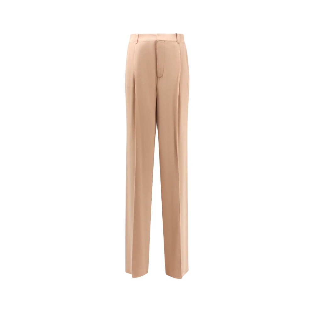 Saint Laurent High Waist Wijde Broek Brown Dames