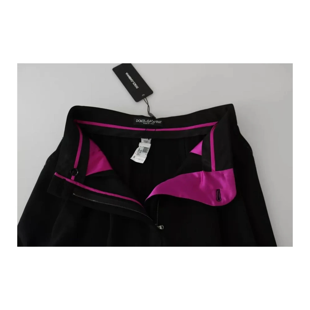 Dolce & Gabbana Zwarte Wol Geknipte Broek Black Dames
