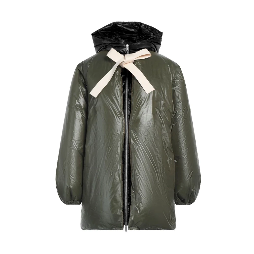 Jil Sander Groene nylonjas met donsveren Green Heren