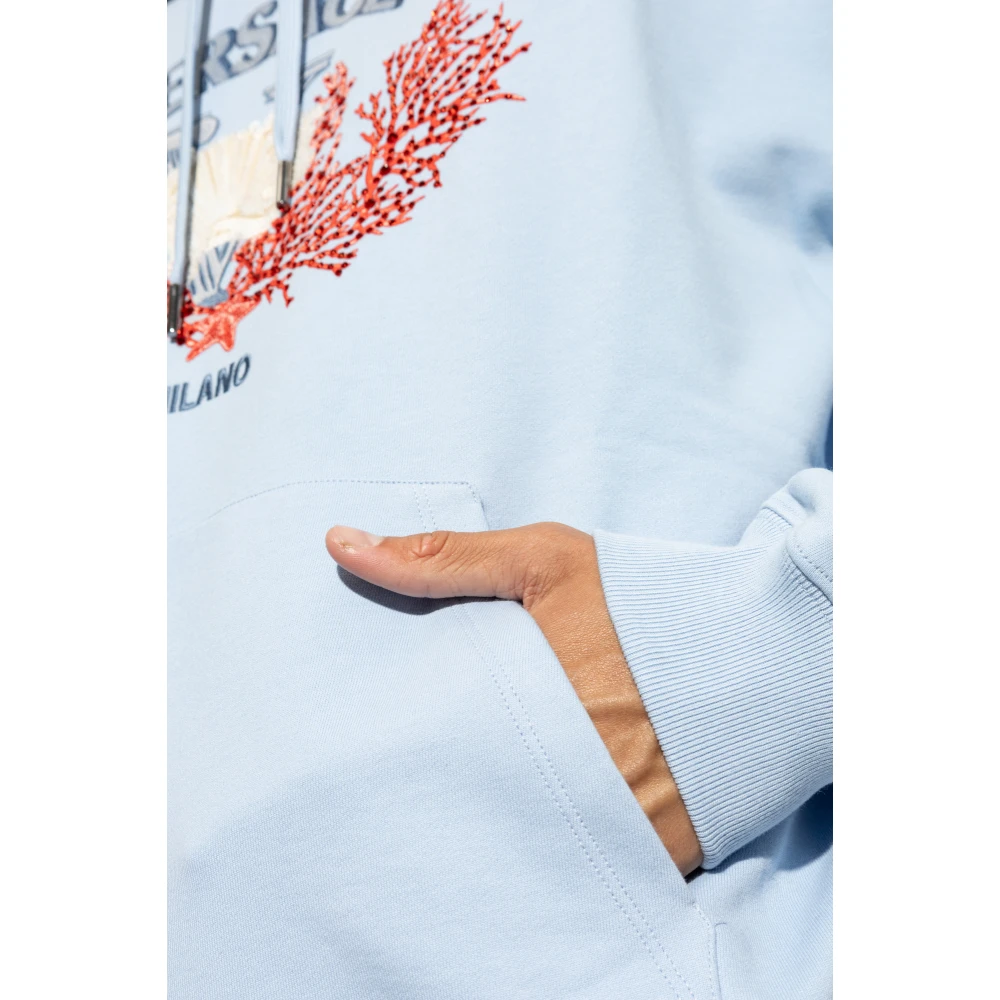 Versace Hoodie Blue Heren