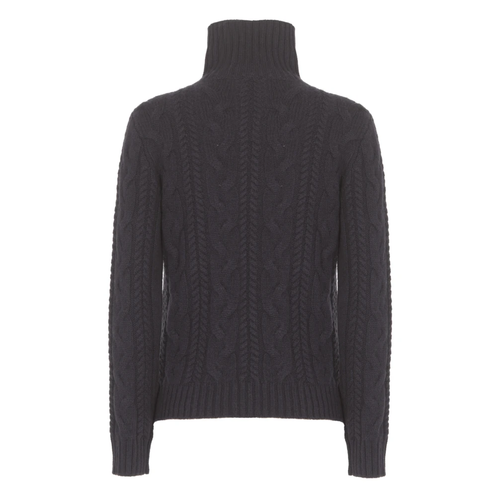 Kangra Blauwe Kasjmier Wol Hoge Hals Trui Blue Dames