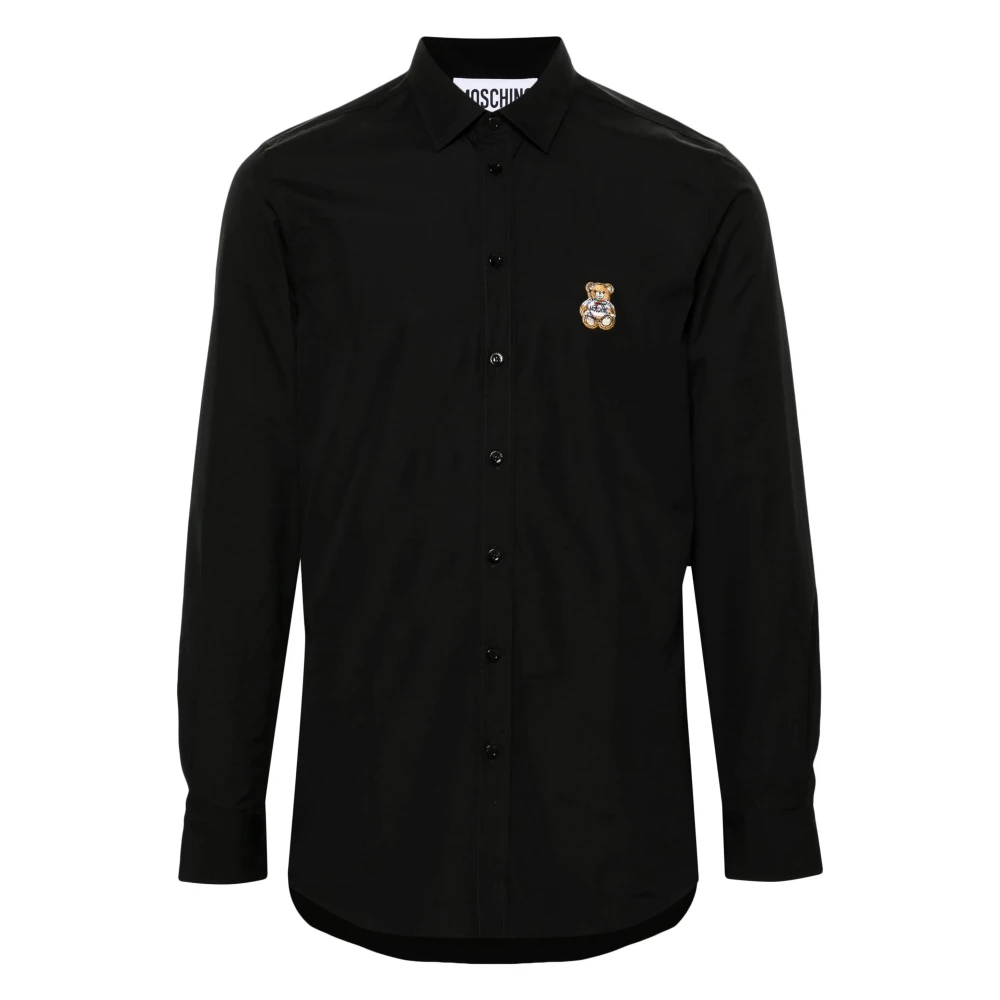 Moschino Geborduurde Beer Zwart Shirt Black Heren