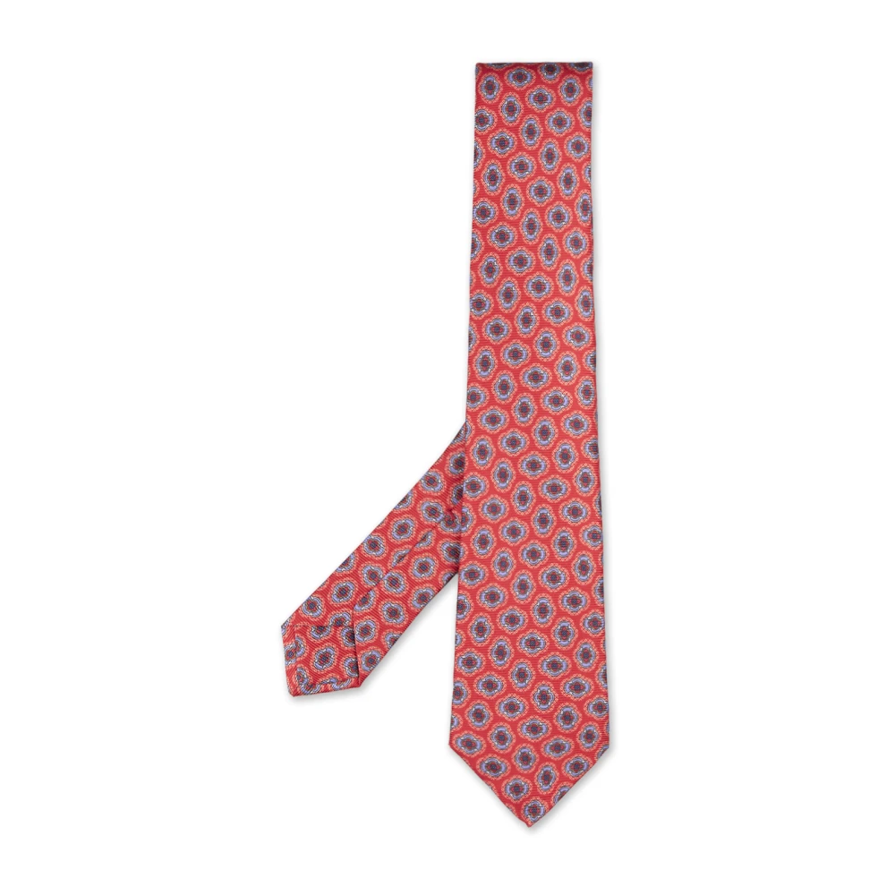 Kiton Rode Stropdas Met Multicolor Patroon Red Heren