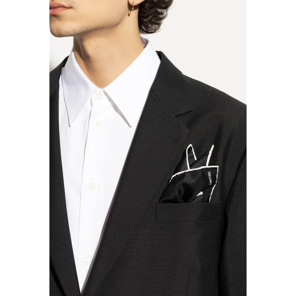 Tom Ford Zijden Zakdoek Black Heren