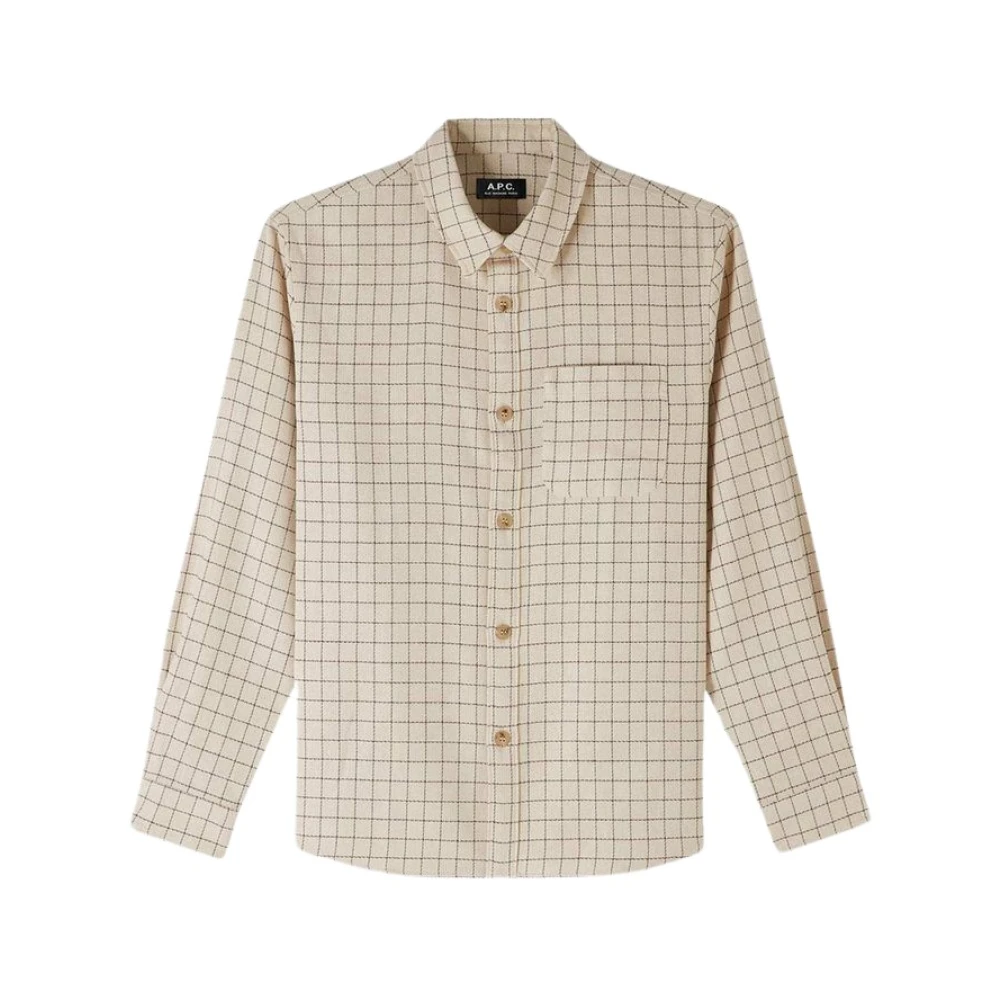 A.p.c. Stijlvolle Button-Down Overshirt White Heren