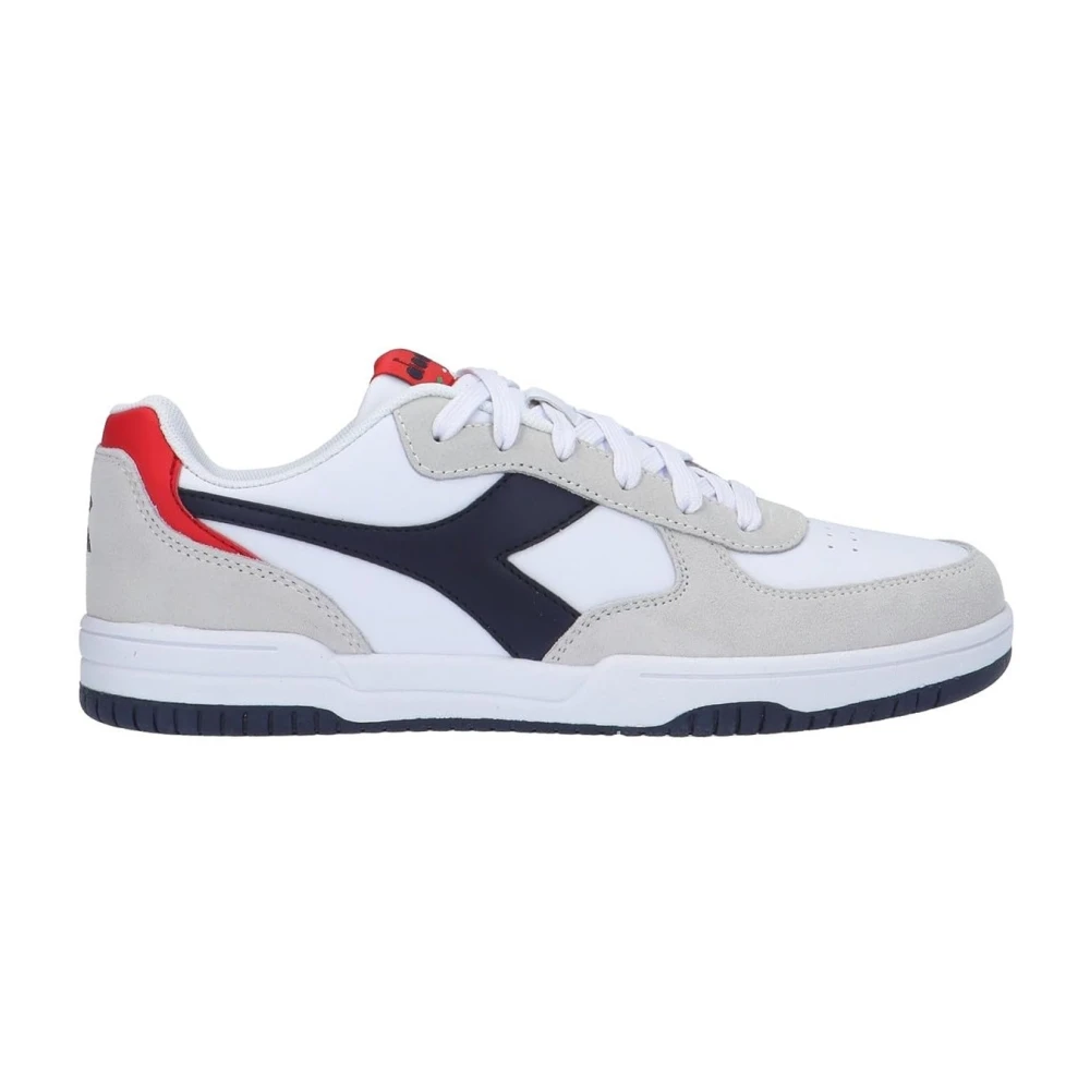 Diadora Men's Multicolor Low Raptor Trainers White/Blue/Red Classic - Sneakers - 9 Uk - Shoes