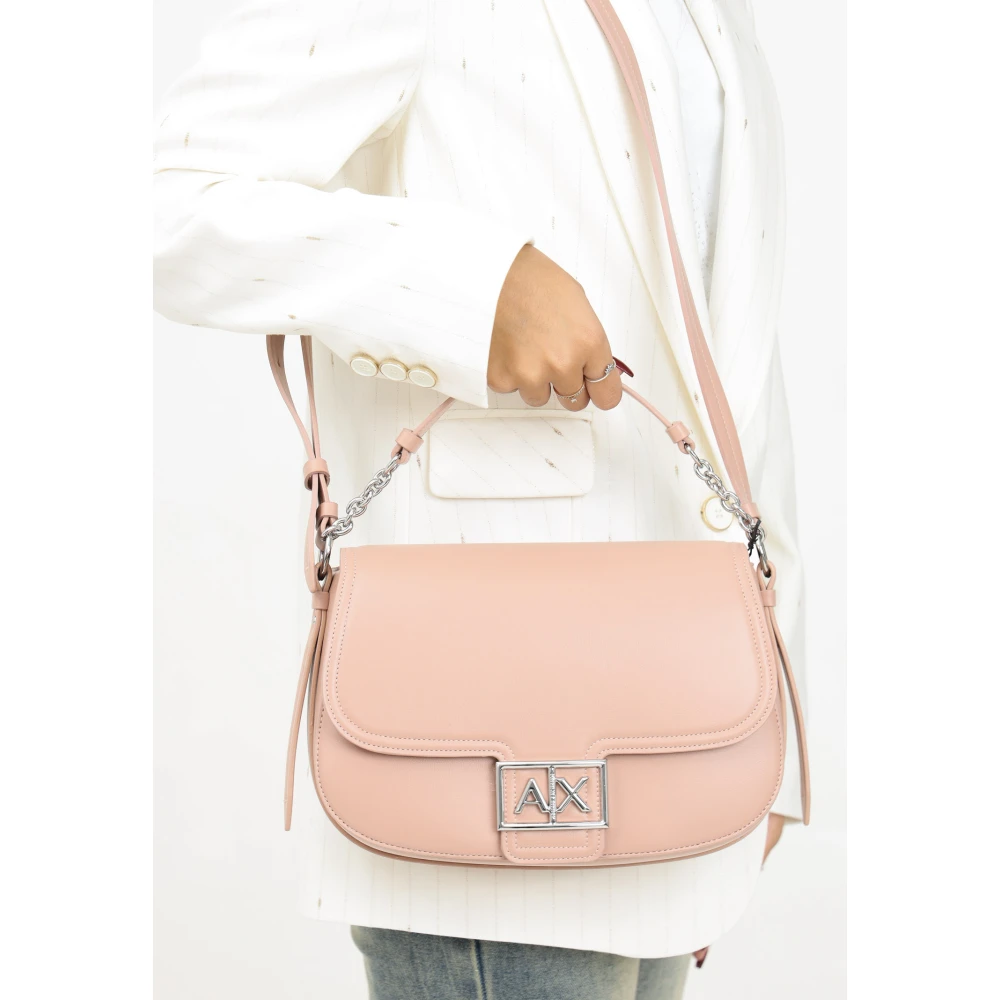 Armani Exchange Roze schoudertas met metalen details Pink Dames