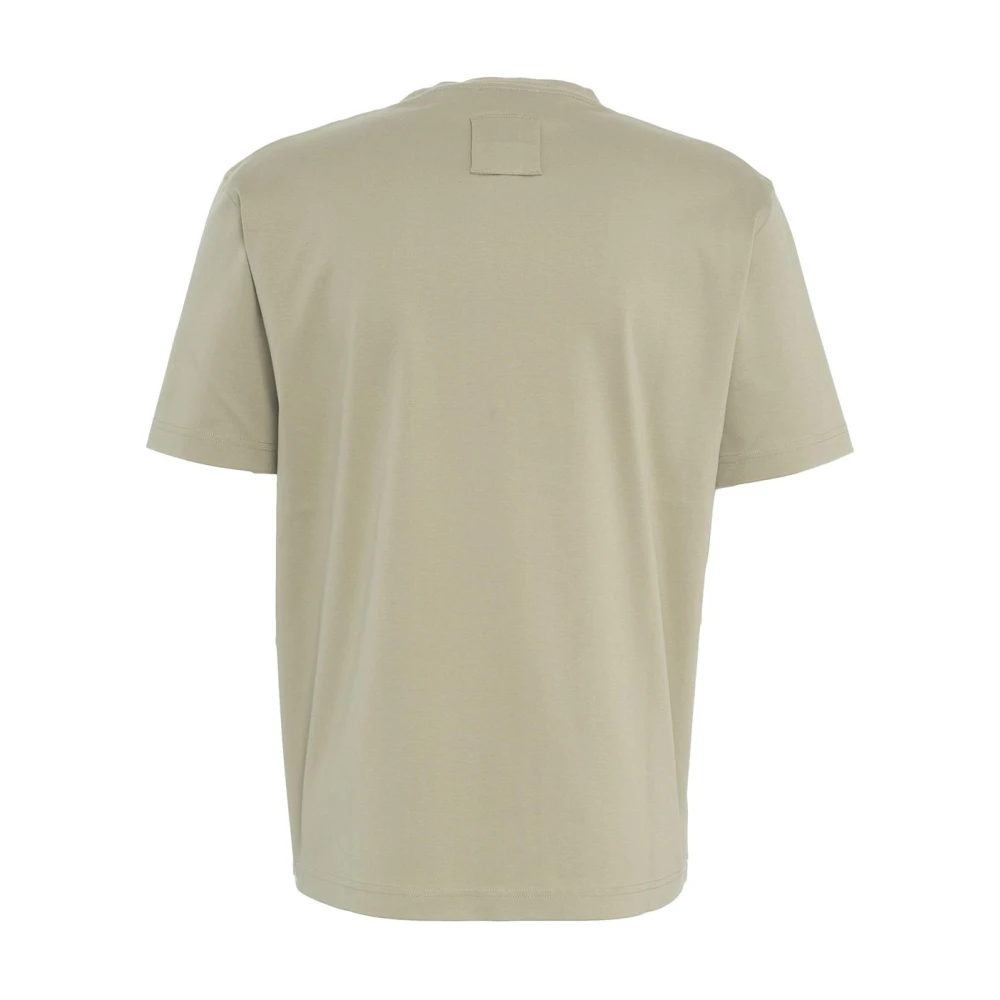 Lanvin Olijf T-shirt Geribbelde Kraag Ronde Hals Green Heren