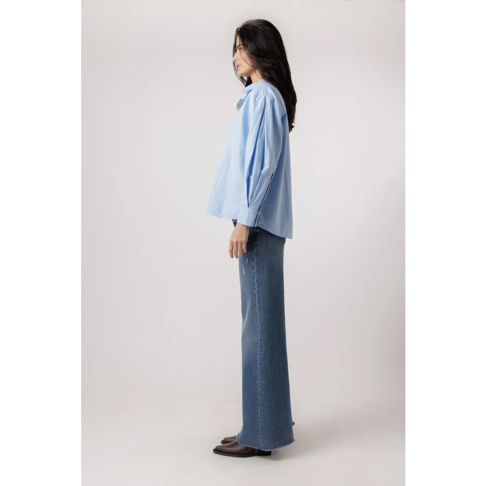 BA&SH Blauwe Blouse met Klassieke Kraag Blue Dames