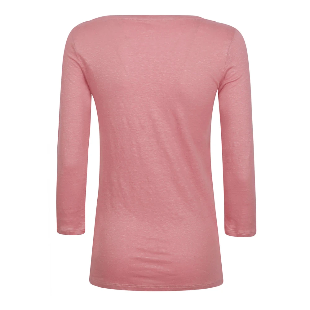 majestic filatures Roze Linnen Elastaan T-shirts en Polos Pink Dames