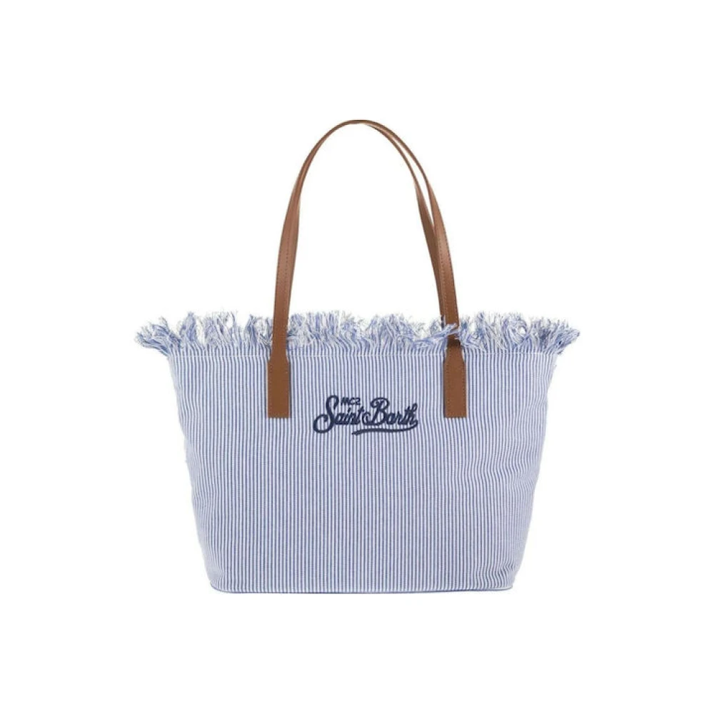 Mc2 Saint Barth Women's Blue City Bag Mid Fringe - Shopping Bags - One Size - Bags