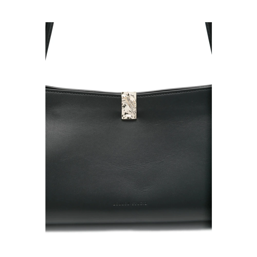 Loulou Studio Zwarte Schoudertas met Magnetische Sluiting Black Dames