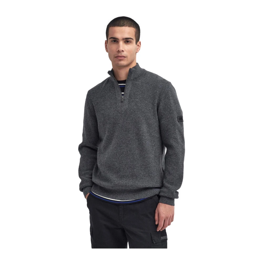 Barbour Moderne Rits Trui Houtskool Marl Gray Heren