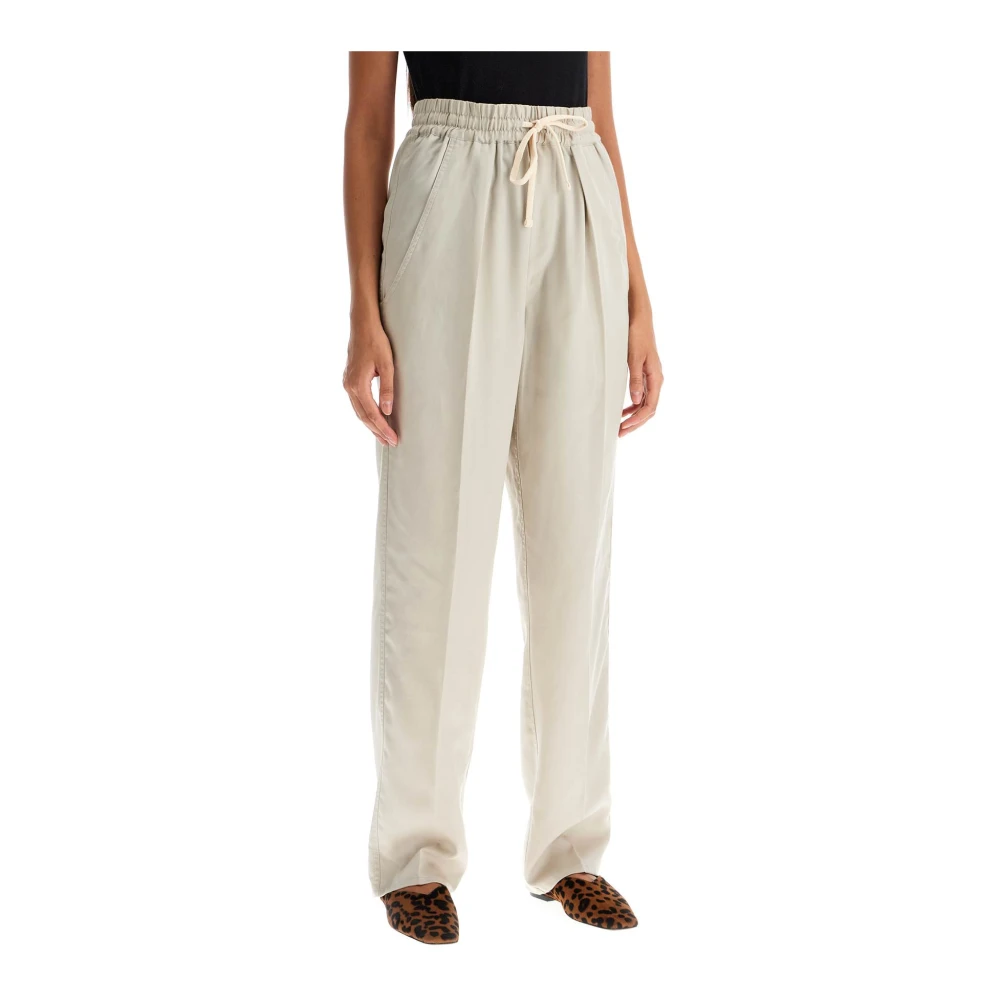 Isabel Marant Étoile Flowy Lyocell Gabardine Broek Beige Dames