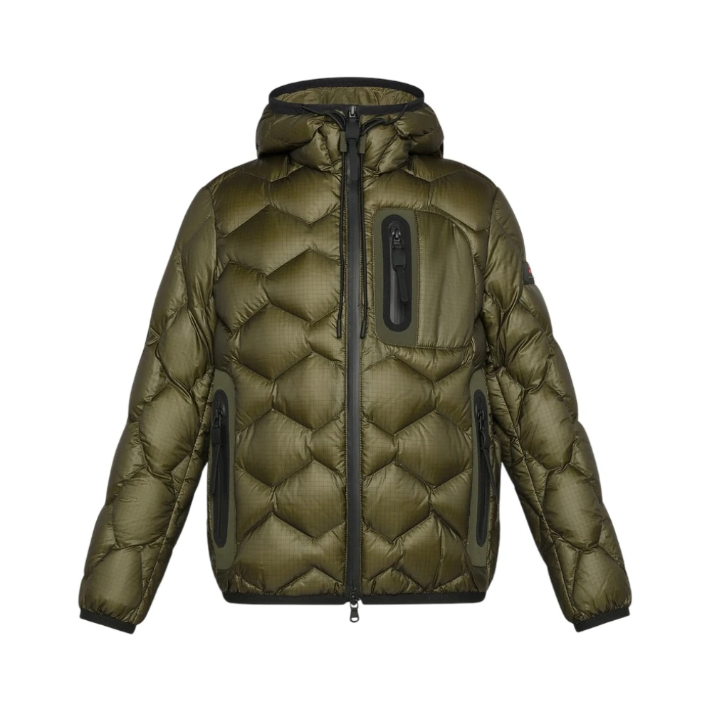 Peuterey Men's Green Geometric Pattern Down Jacket