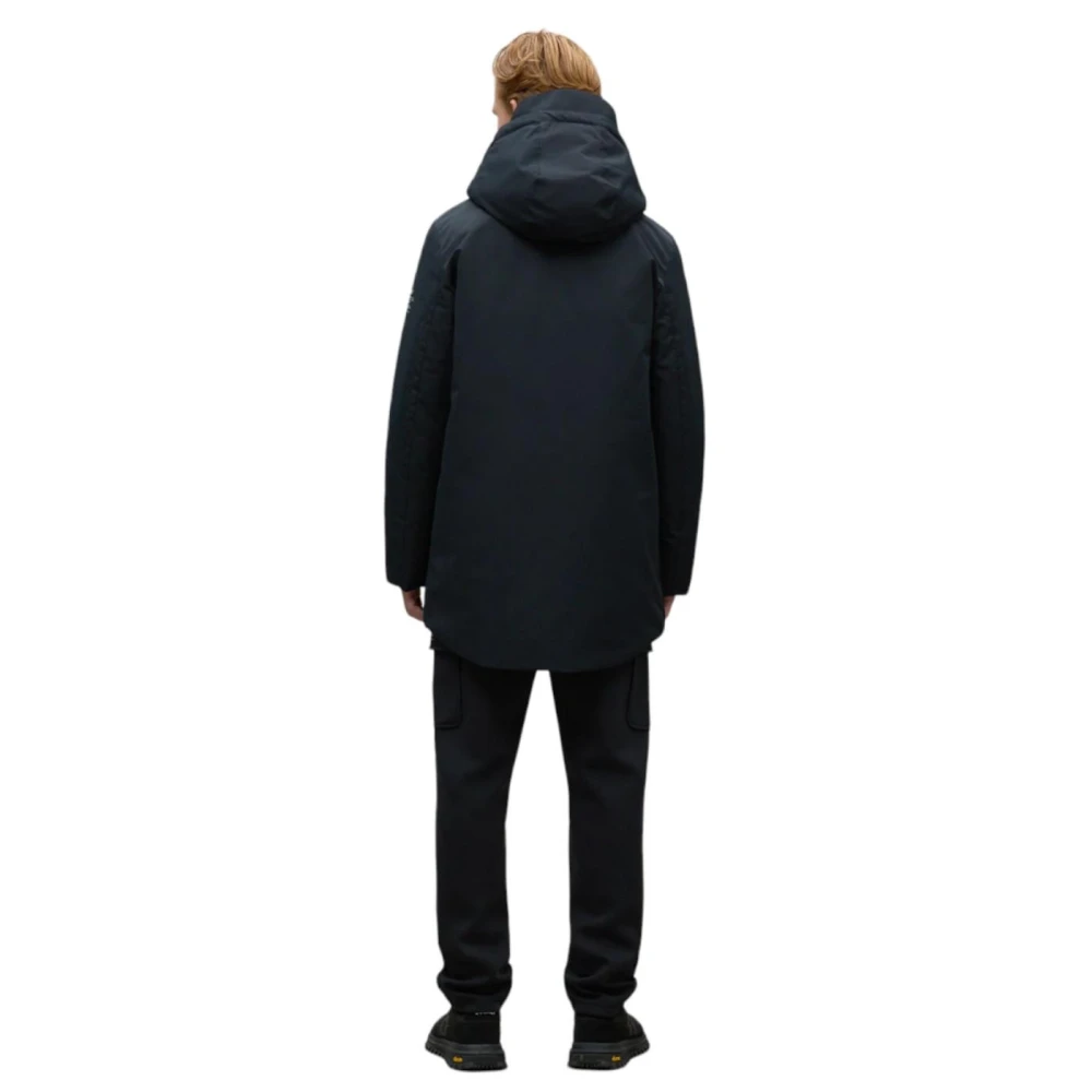 Ecoalf Gerecyclede Oceaan Polyester Parka Jas Black Heren
