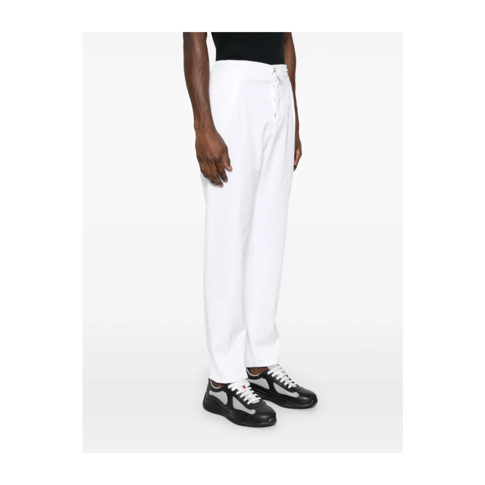 Kiton Witte broek met taps toelopende pijpen White Heren