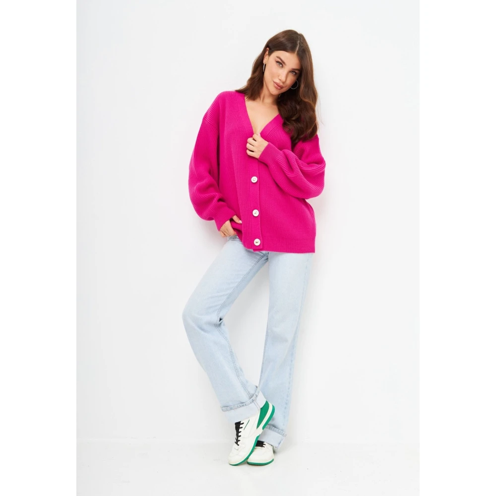 Cesare Gaspari Roze V-hals Vest Pink Dames