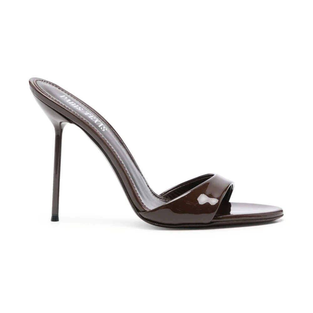 Paris Texas Brown Lidia Open-Toe Heeled Sandals - Female - Heeled Mules - 4 Uk - Shoes