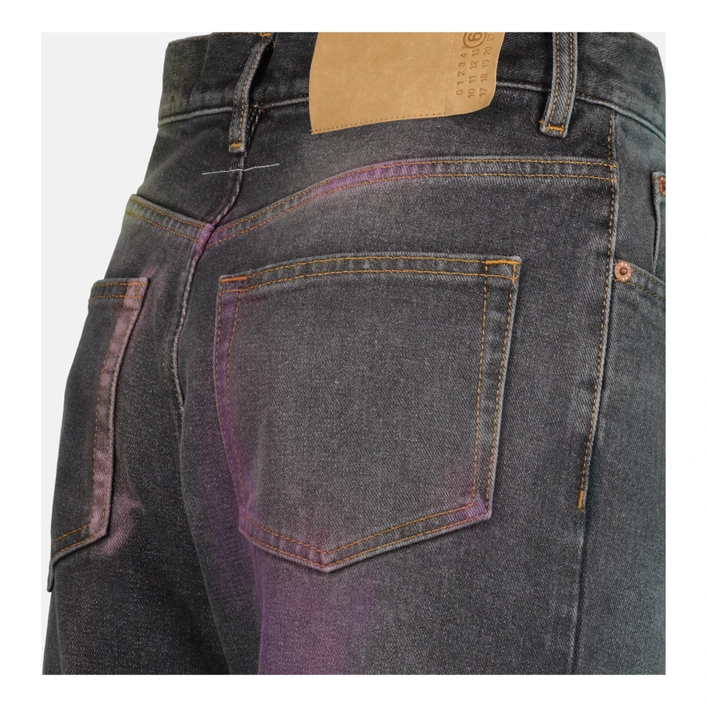 MM6 Maison Margiela Grijze en paarse distressed denim jeans Gray Dames