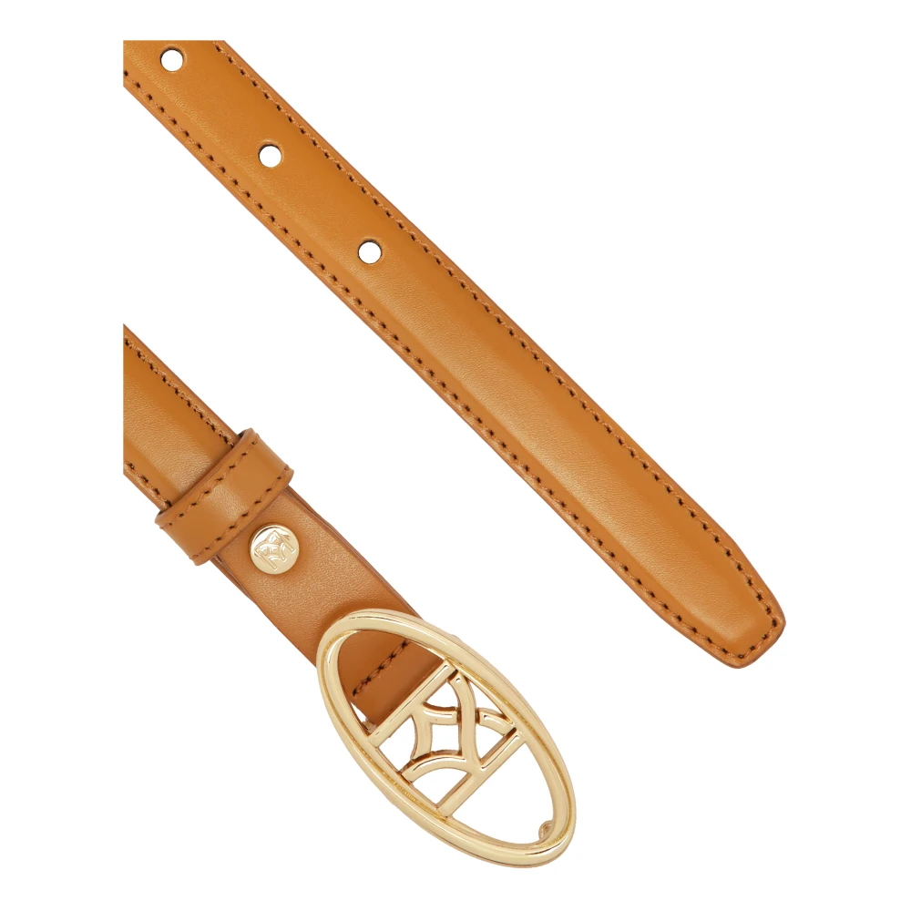 Kazar Smalle lichtbruine riem met decoratieve gesp Brown Dames