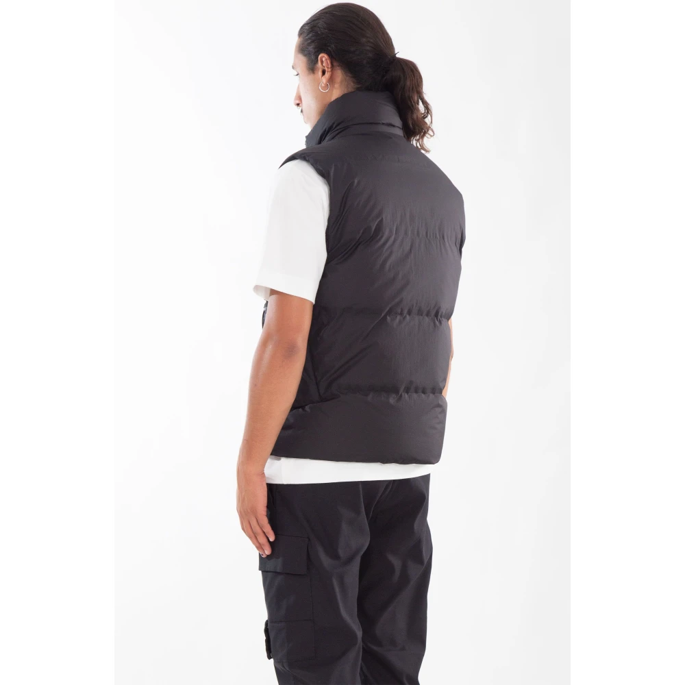 C.P. Company Gewatteerd vest met capuchon in Pertex-stijl Black Heren