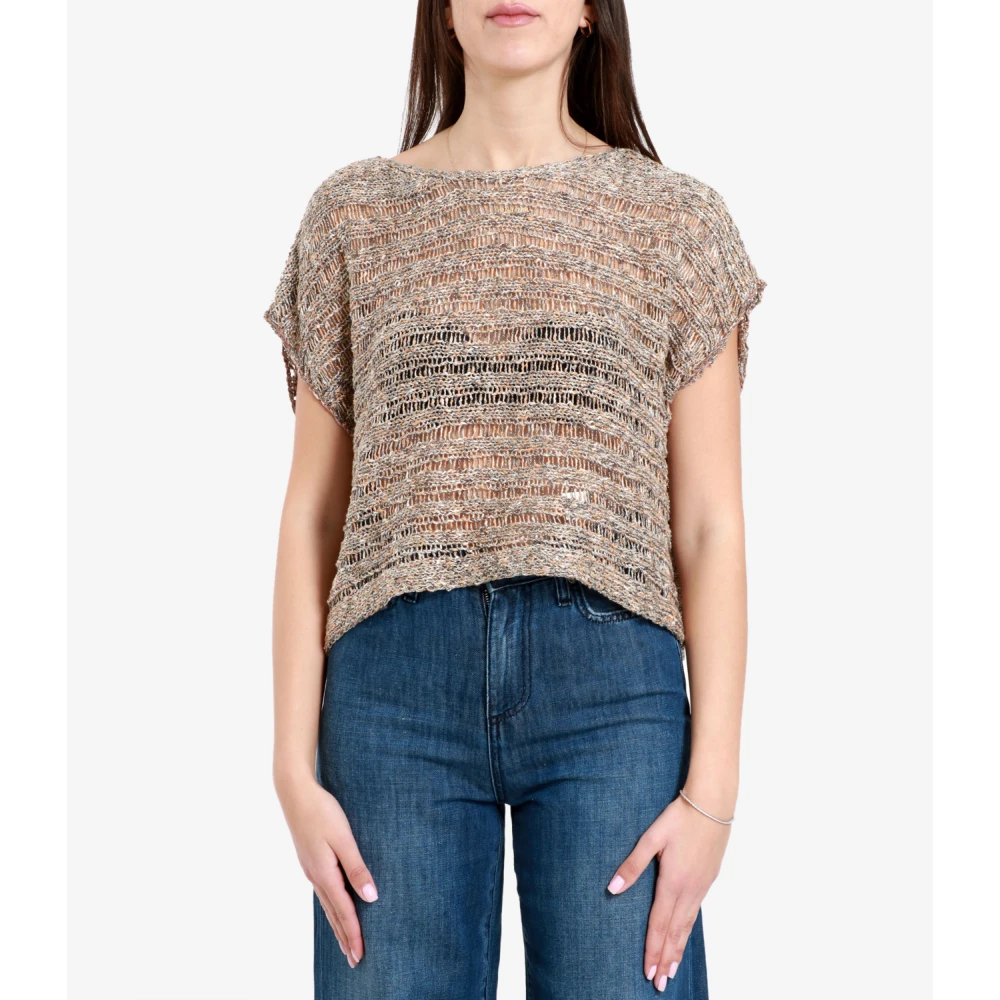 Gran Sasso Round-neck Knitwear Brown Dames