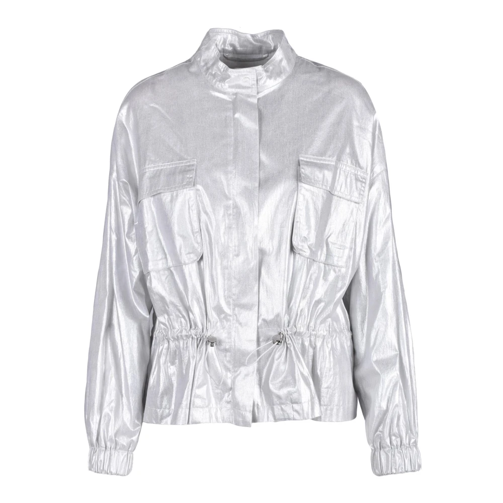 PATRIZIA PEPE Stijlvolle Katoenen Buitenkleding Gray Dames