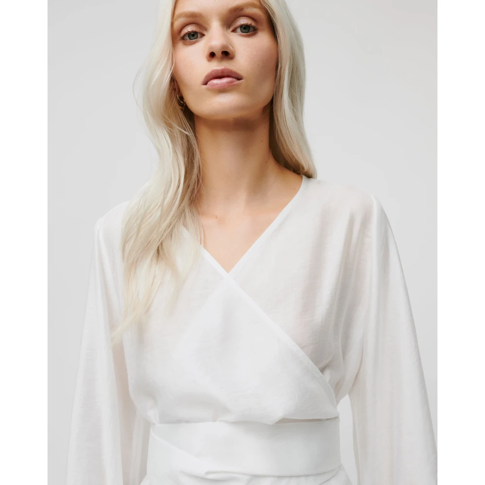 IVY OAK Organza Wrap Blouse met Lang Riem White Dames