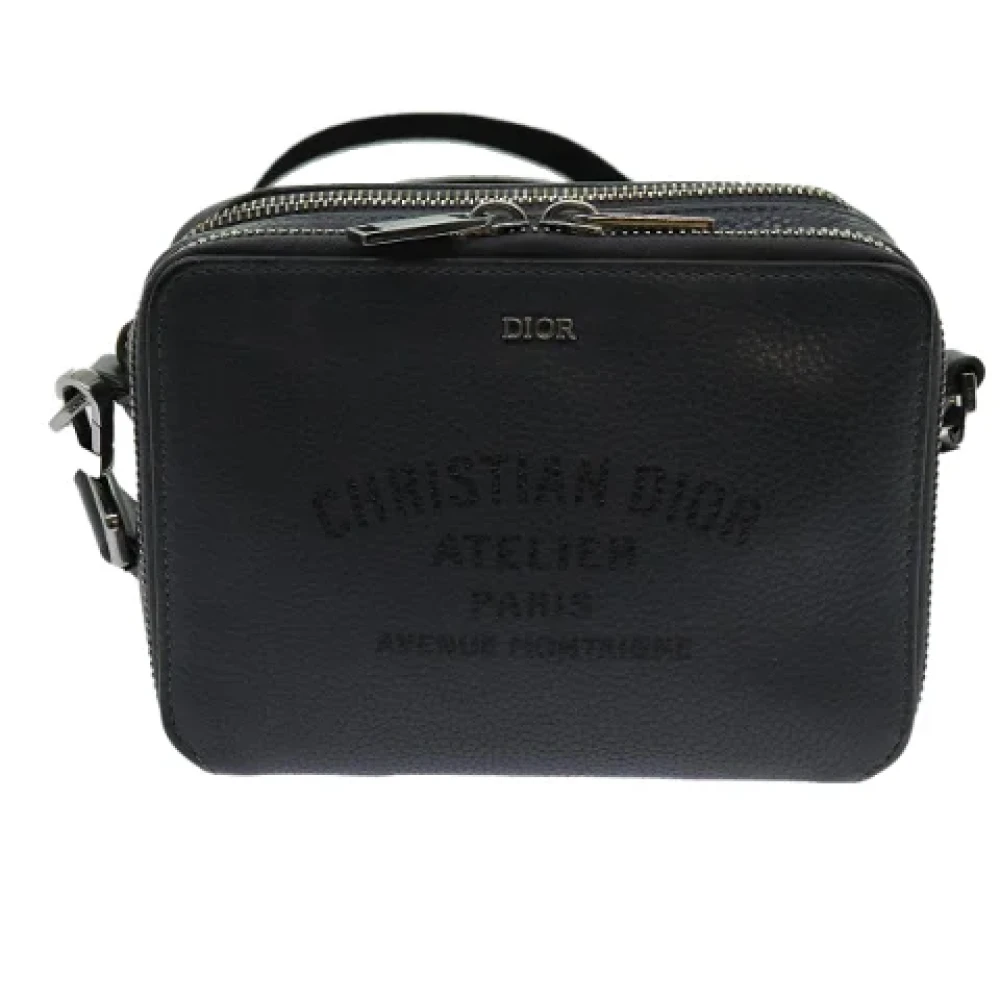 Dior Vintage Pre-owned Leather dior-bags Gray Dames