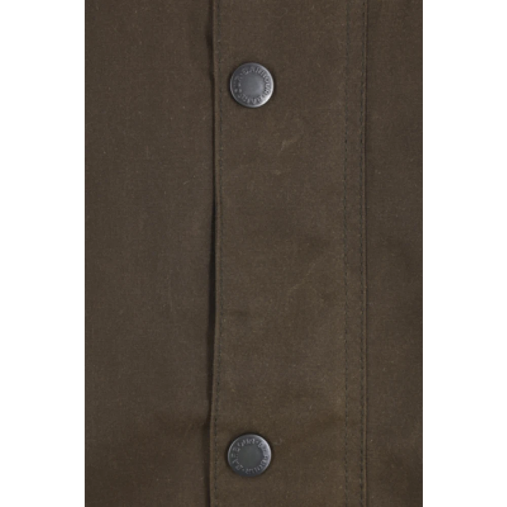 Barbour Groene gewaxte katoenen jas met logo borduursel Brown Heren