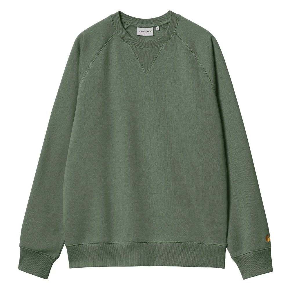 Carhartt Wip Bomull Crew-neck Chase Sweatshirt Green, Herr