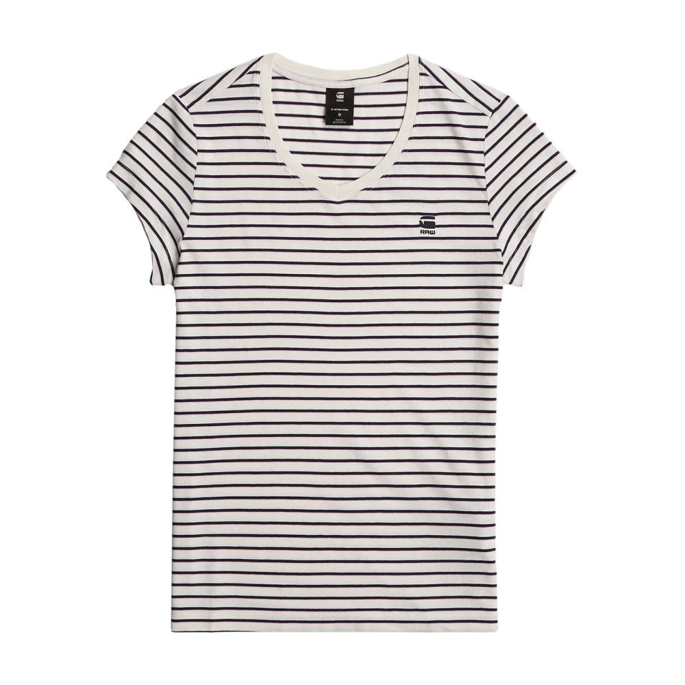 G-Star Gestreept Slim Fit V-hals T-shirt Multicolor Dames