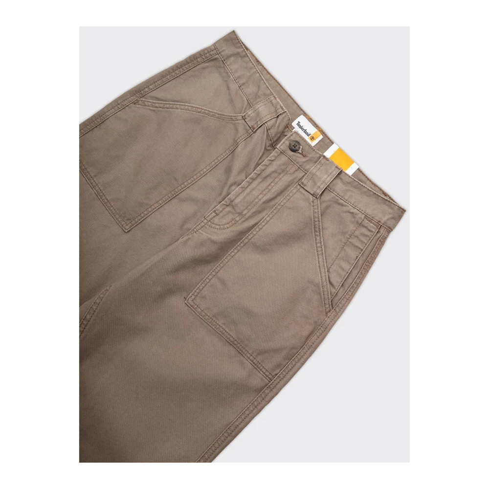 Timberland Canvas Vermoeidheid Broek Bruin Beige Heren