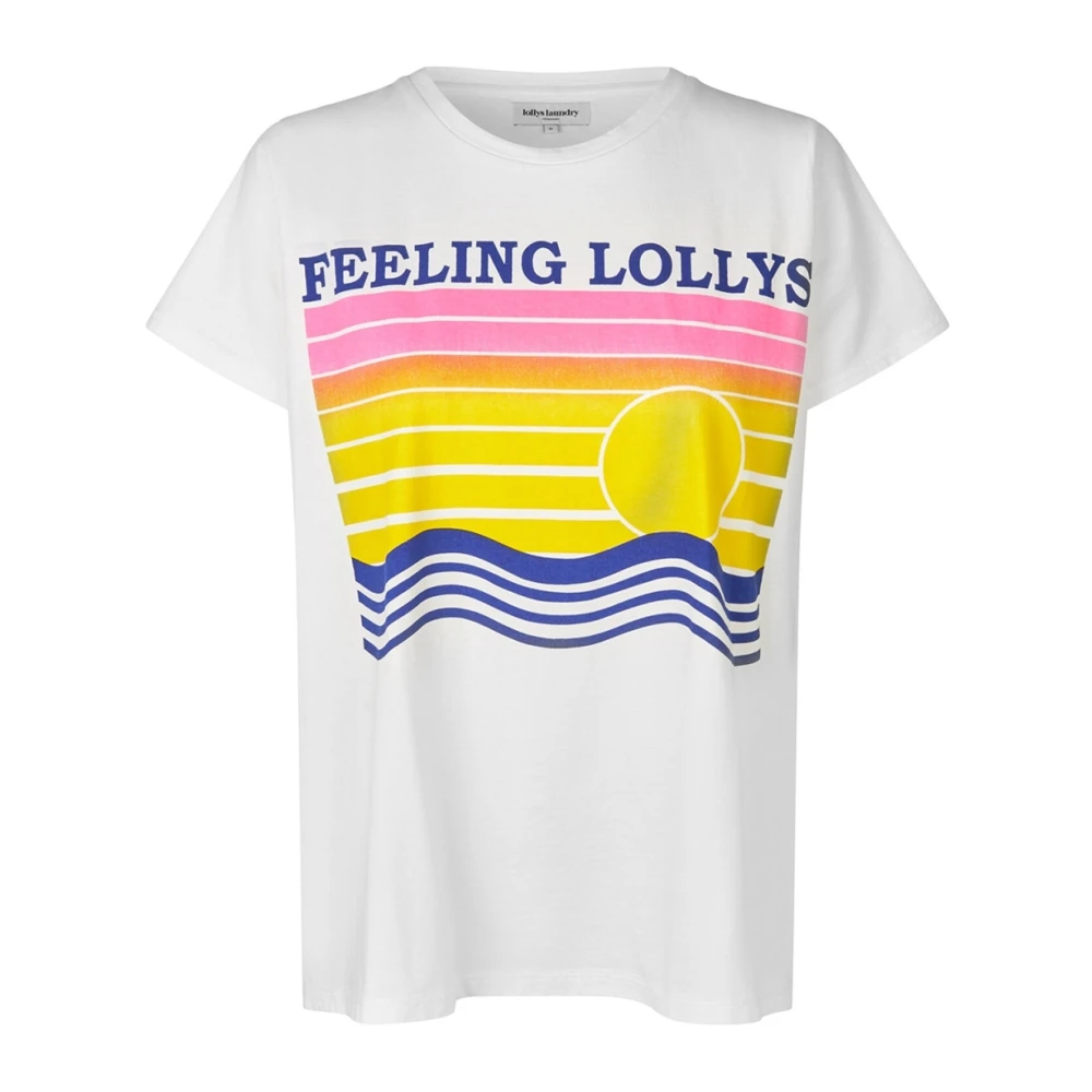 Lollys Laundry Grafische Print T-shirt Wit White Dames