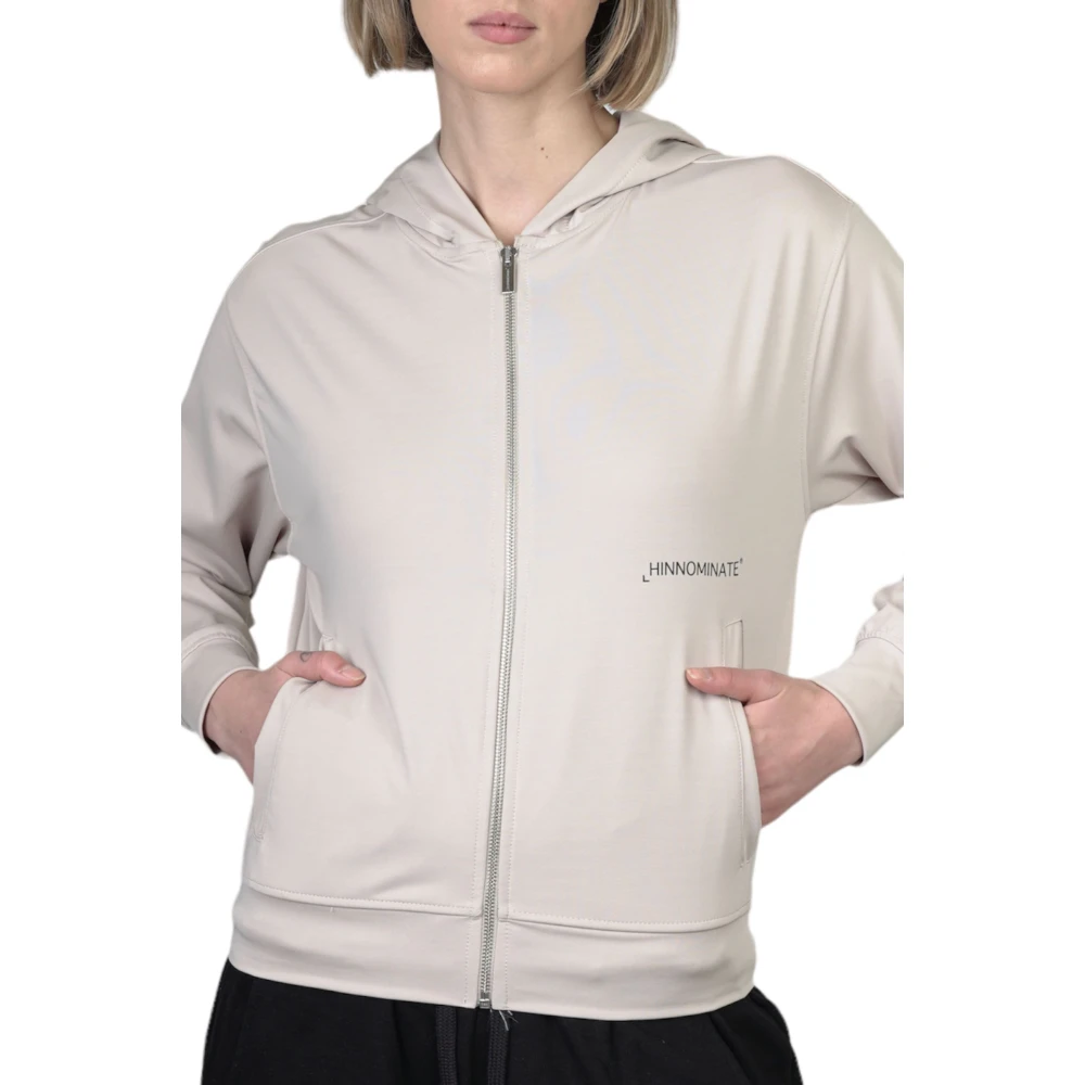 Hinnominate Zip Hoodie in Sabbia Beige Dames